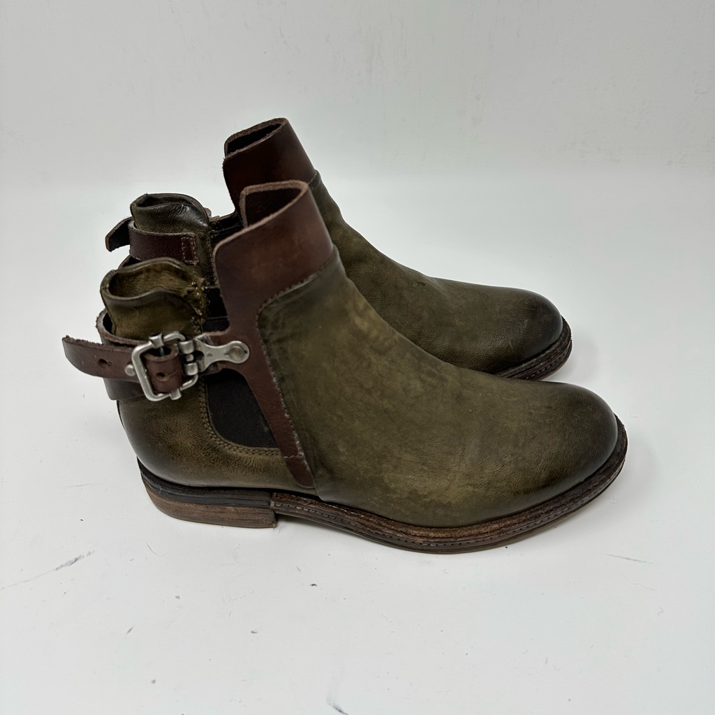 As98 Airstep Women's Leather Chealsea Ankle Boots Size 36